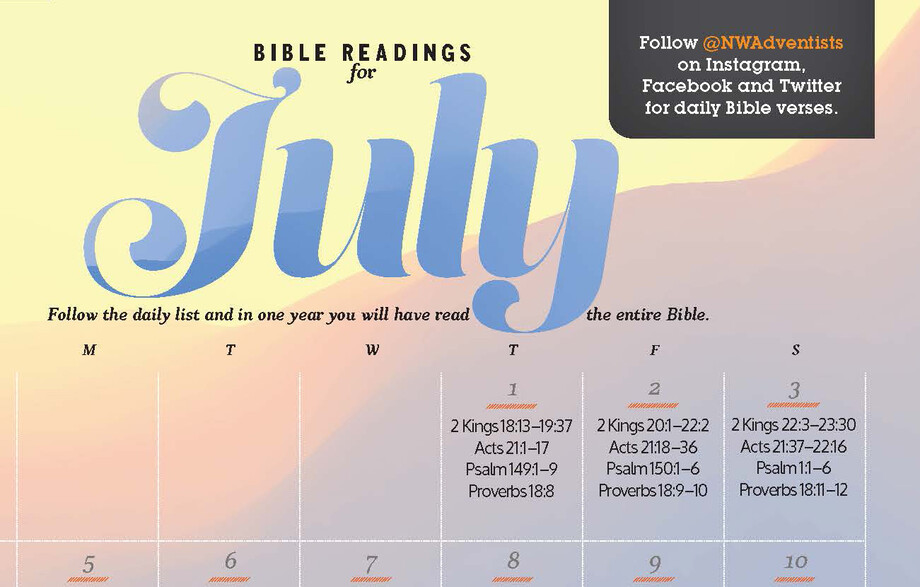 Bible Readings for July 2021 Northwest Adventists