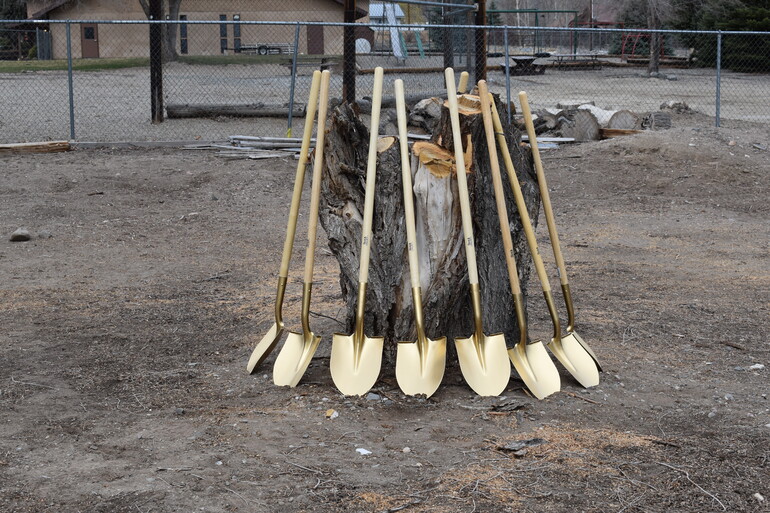 The golden shovels waiting to be used.