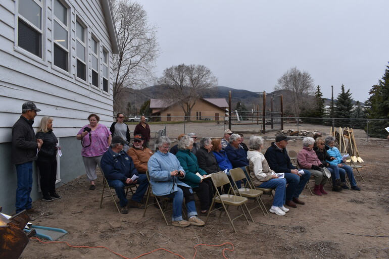 A small but hardy group braved the cold for the groundbreaking.