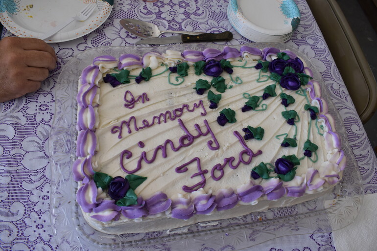 Cake in honor of the open house at Cindy Ford Parsonage