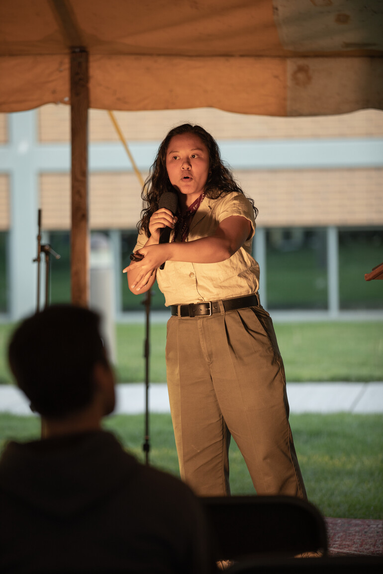Student preaches at evangelistic meetings