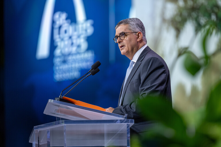 Erton Carlos Köhler, President, General Conference (GC). The 62nd General Conference Session of the Seventh-day Adventist Church, America’s Center Convention Complex, St. Louis, Missouri, USA, July 3-12, 2025. Camera date: Monday, July 7, 2025 08:54.