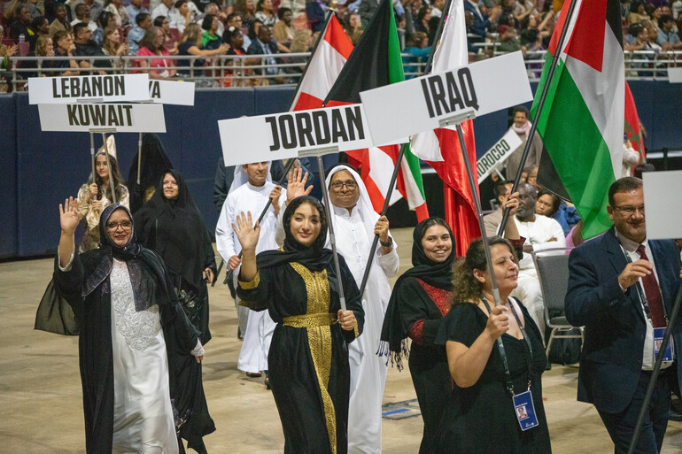 Parade of Nations at the Mission on the Move program on Saturday, July 12, 2025. The 62nd General Conference Session of the Seventh-day Adventist Church, America’s Center Convention Complex, St. Louis, Missouri, USA, July 3-12, 2025. Camera date: Saturday, July 12, 2025 18:51.