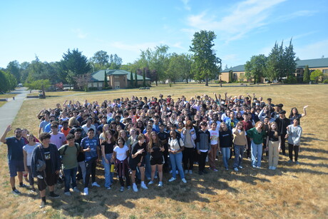 Auburn Adventist Academy students in the center campus field