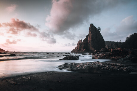 The rugged coastline of the Olympic Peninsula.