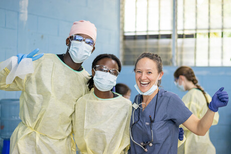 Physicians in an operating room