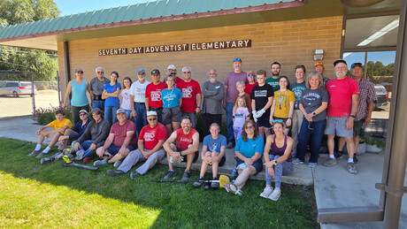 CAES workbee volunteers come together to care for the school campus