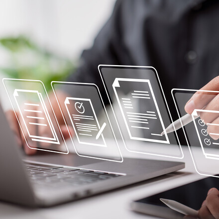 Person working at a computer.
