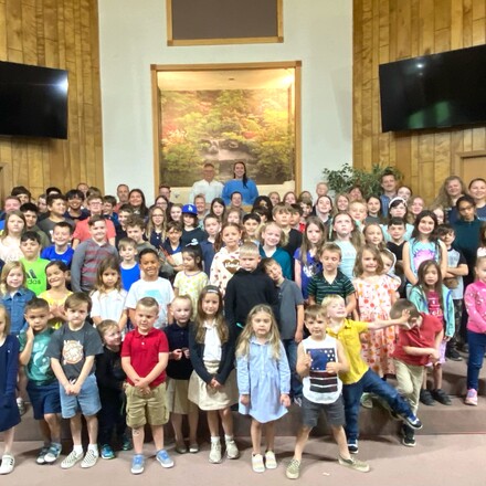 Riverside Christian School students celebrate baptism.