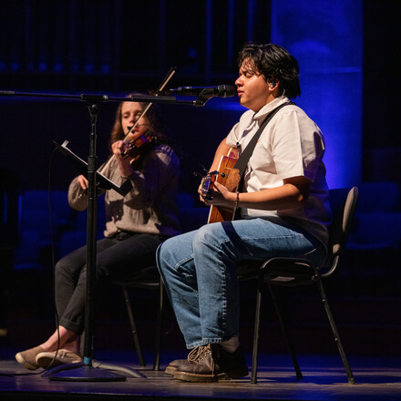 Student musicians in church