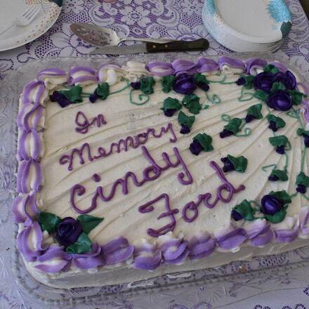 Cake in honor of the open house at Cindy Ford Parsonage