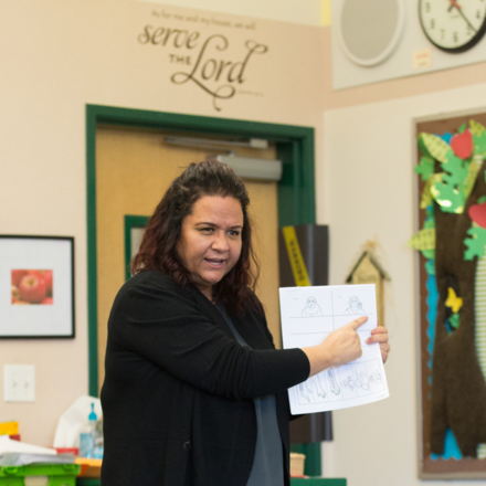 Carol Schafer teaches in an elementary classroom.