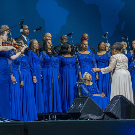 MONDAY AFTERNOON JULY 7 MUSICAL CONCERT Les Chanticleer, North American Division (NAD), singing I'll Never Turn Back No More at the afternoon musical concert on Monday, July 7, 2025.The 62nd General Conference Session of the Seventh-day Adventist Church, America’s Center Convention Complex, St. Louis, Missouri, USA, July 3-12, 2025. Camera date: Monday, July 7, 2025 14:47.