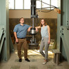 Reuben Herbel and Jenna Fanselau in WWU engineering lab