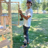 WWU student building a chicken coop