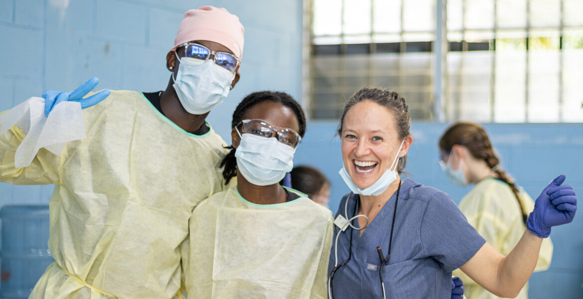 Physicians in an operating room
