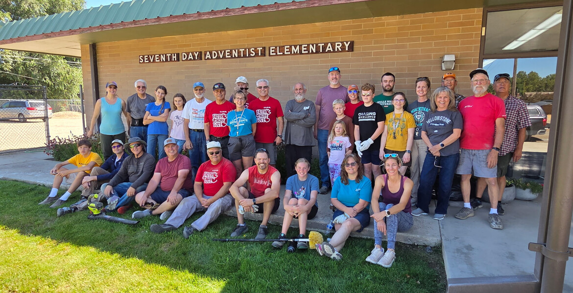 CAES workbee volunteers come together to care for the school campus